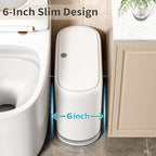 Small Bathroom Trash Can with Lid, 3 Gallon Slim Garbage Bin with Pop-Up Lid & - Image 8