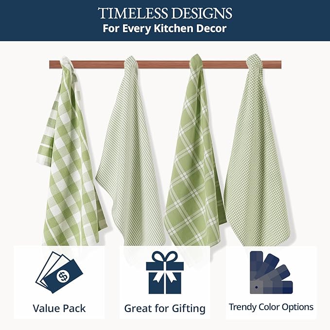 LANE LINEN Cotton Kitchen Towels Set, Quick-Drying Dish Towels - Image 8