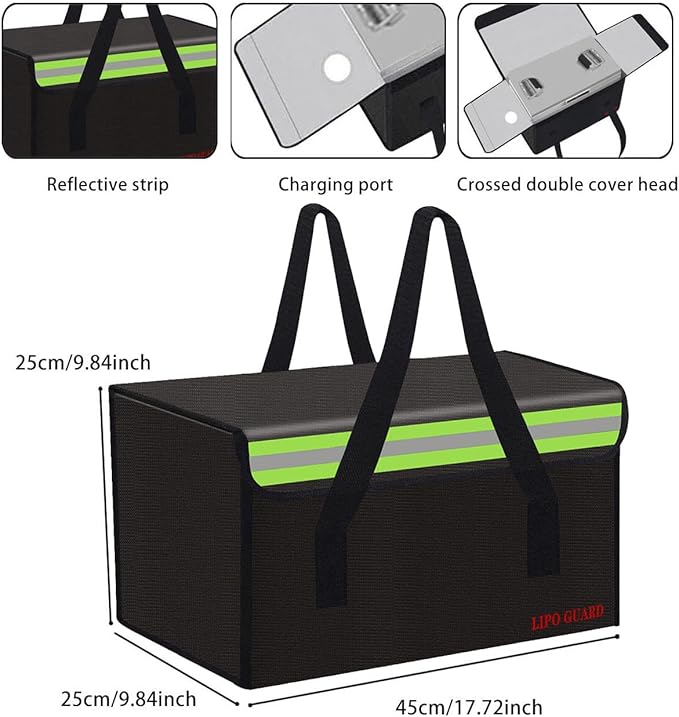 Lipo Battery Safe Bag Large Capatity Fireproof Bag - Image 2