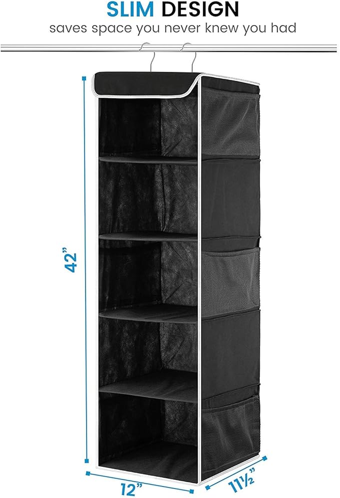 ZOBER Hanging Closet Organizer, 5-Shelf - Image 3