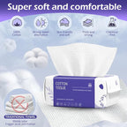 Disposable Face Towel 600 Count, Face Clean Towels, Soft Cotton Dry Wipes - Image 3