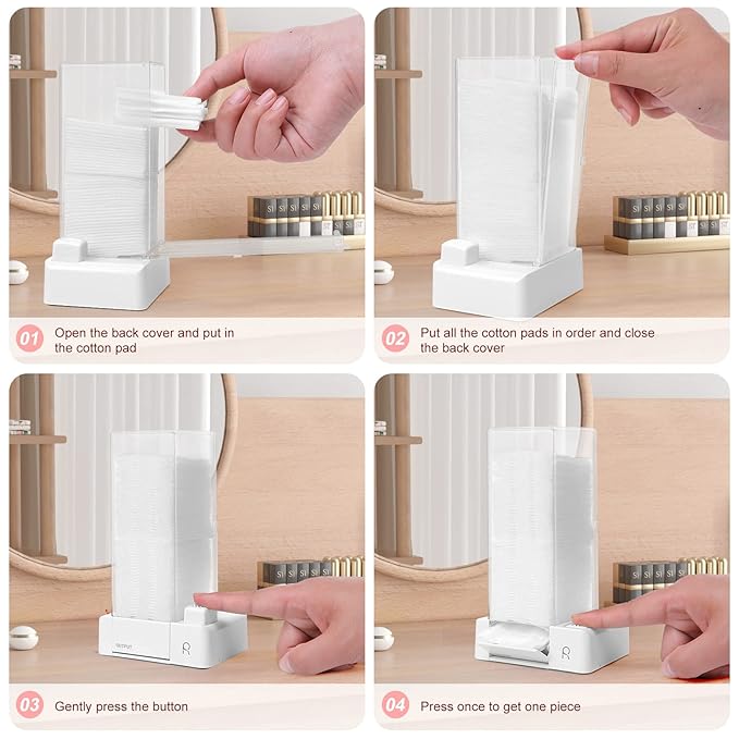 Automatic Cotton Pad Holder, Square Press Out Cosmetic Cotton Makeup Removers - Image 3