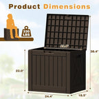Flamaker Resin Deck Box 40 Gallon Waterproof Outdoor Indoor Storage Box Imitation Wood Resin for Patio Furniture Garden Tools and Pool (Deep Brown) - Image 7
