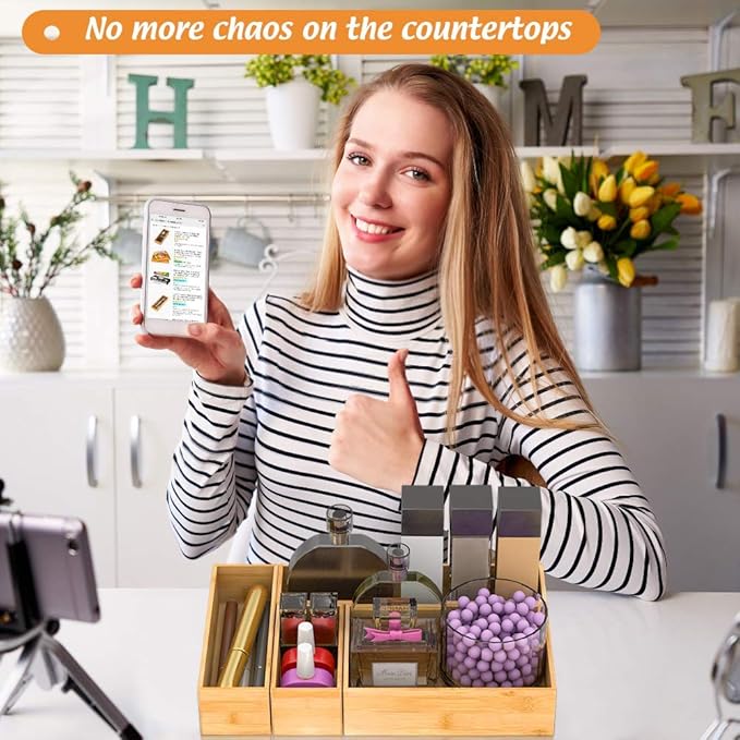 Bamboo Drawer Organizer Utensil Holder - Image 4