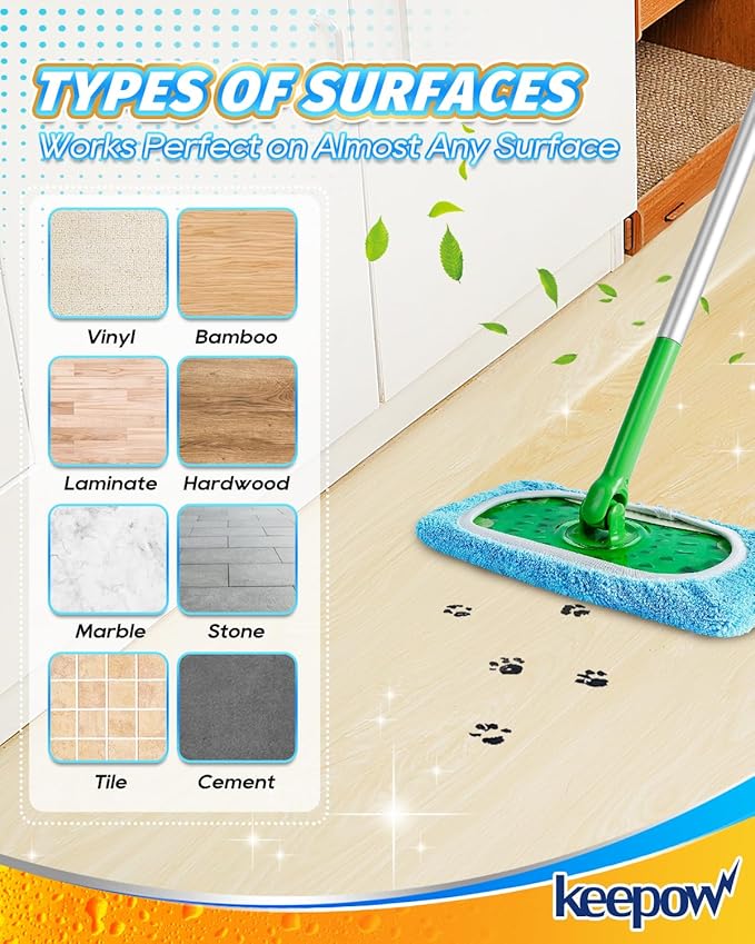 KEEPOW Reusable Dry Sweeping Cloths Microfiber Wet Pads Refill Compatible - Image 7