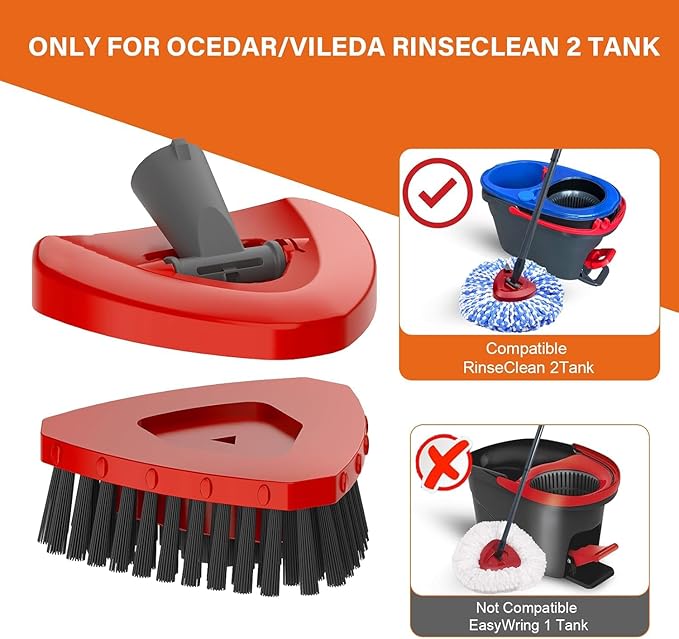 Small Spin Mop Replace Head Base + Scrub Brush - Image 2