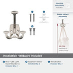 Amerock H37004G10 | Vicinity Triple Prong Decorative Wall Hook | Satin Nickel - Image 5