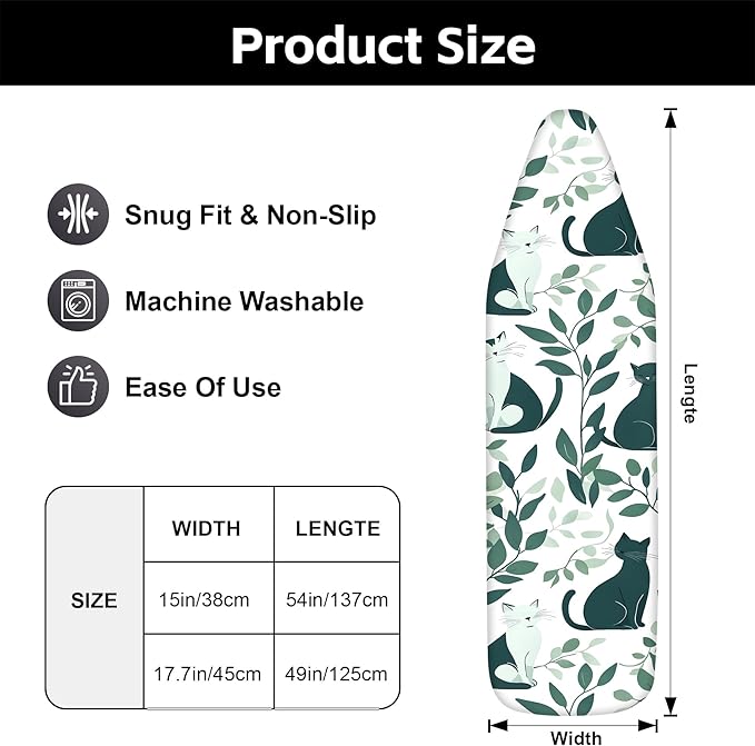 Floral Ironing Board Cover, Standard Size Cotton Iron Board Covers - Image 3