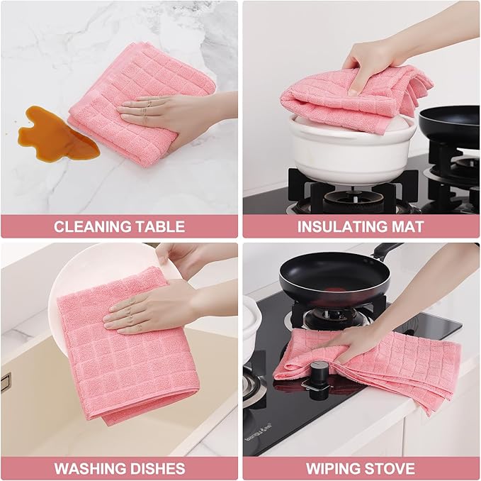 Homaxy Premium Cotton Kitchen Towels 16"x 28", Large Natural Ring Spun 390 GSM - Image 4