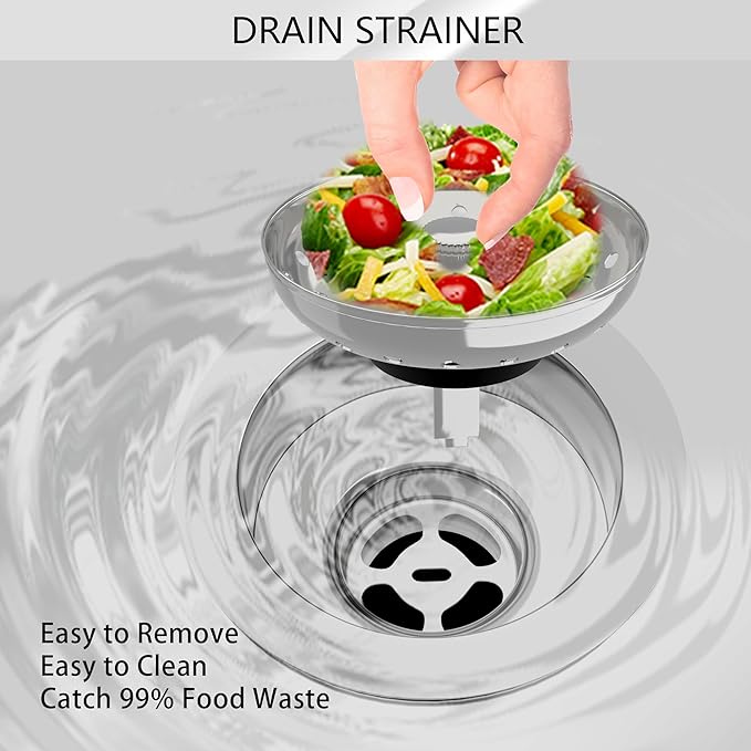 Kitchen Sink Strainer 2 Pack Drain Stopper Combo Basket Replacement - Image 7