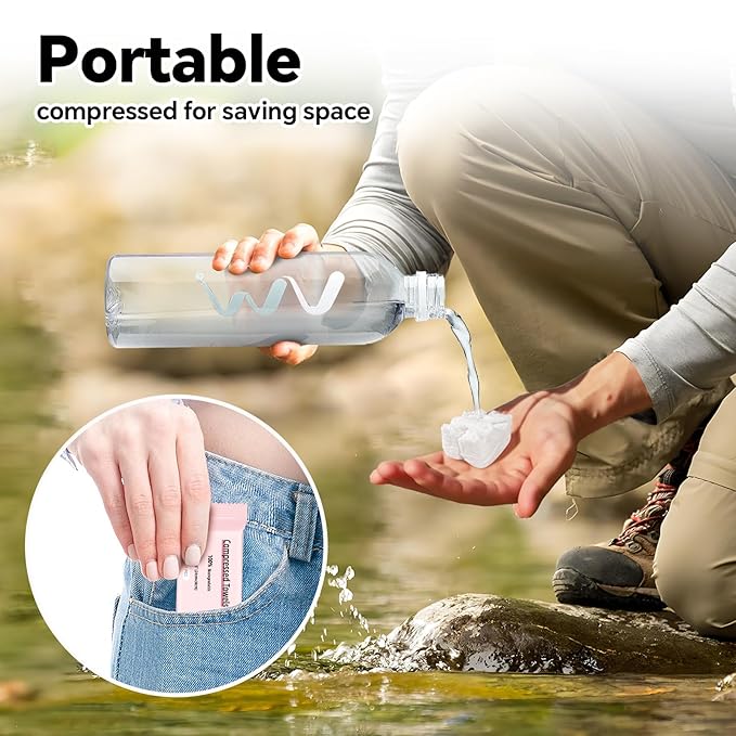 Compressed Towel 30 Pcs Disposable Compressed Face Towel Portable Cotton Coin - Image 6