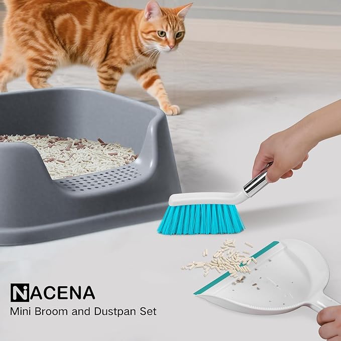 NACENA Mini Broom and Dustpan Set, Small Dust Pan and Brush Set - Image 7