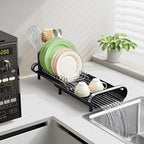 Small Dish Drying Rack, Mini Expandable Compact Dish Rack, Slim Extendable - Image 9
