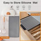 Silicone Dish Drying Mat for Kitchen Counter, 16x24 Collapsible Trifold Large - Image 5