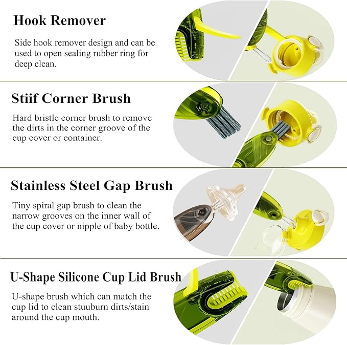 4 in 1 Multifunctional Cup Lid Cleaning Brush Set - Image 2