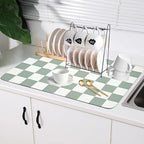 Coffee Mat Checkered Dish Drying Pad - Image 7