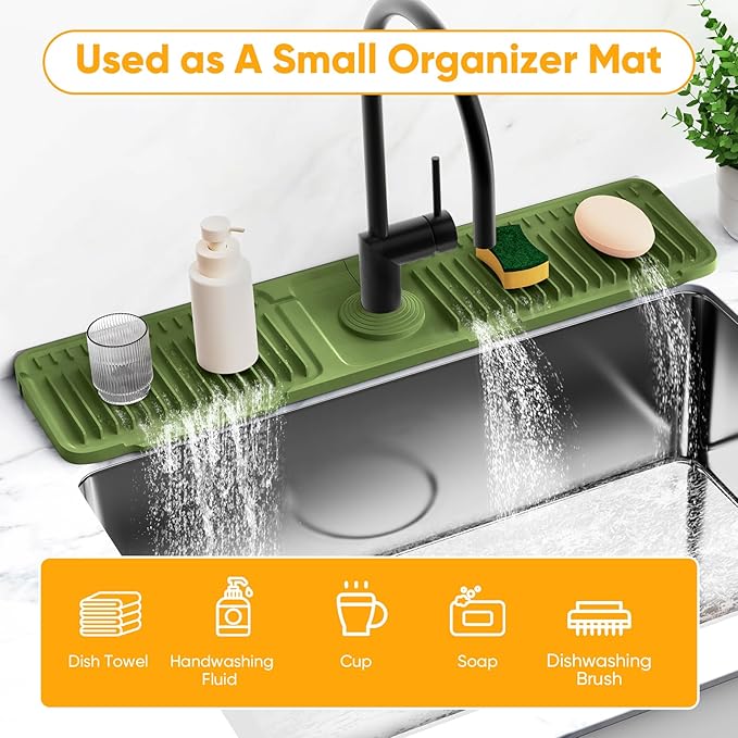 24'' Longer Faucet Mat for Kitchen Sink Splash Guard Kitchen Sink Faucet Mat - Image 7