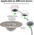 Shower Drain Hair Catcher, Fast Drainage & Easy Clean Bathtub Drain Cover - Image 2