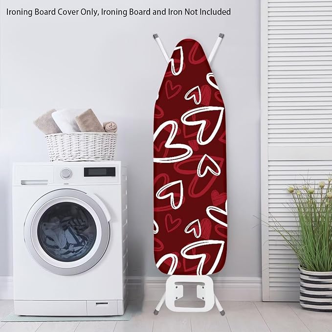 Red Heart 15x54 Ironing Board Cover Elastic Edge Romantic Iron Board Cover - Image 3