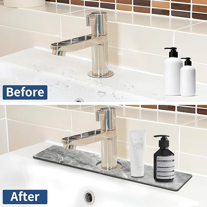 Kitchen Sink Splash Guard: Kitchen Faucet Mat, Diatomaceous Earth Sink Faucet - Image 6