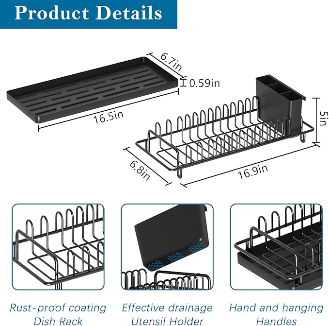 Compact Small Dish Rack Sink Drying Rack - Image 6