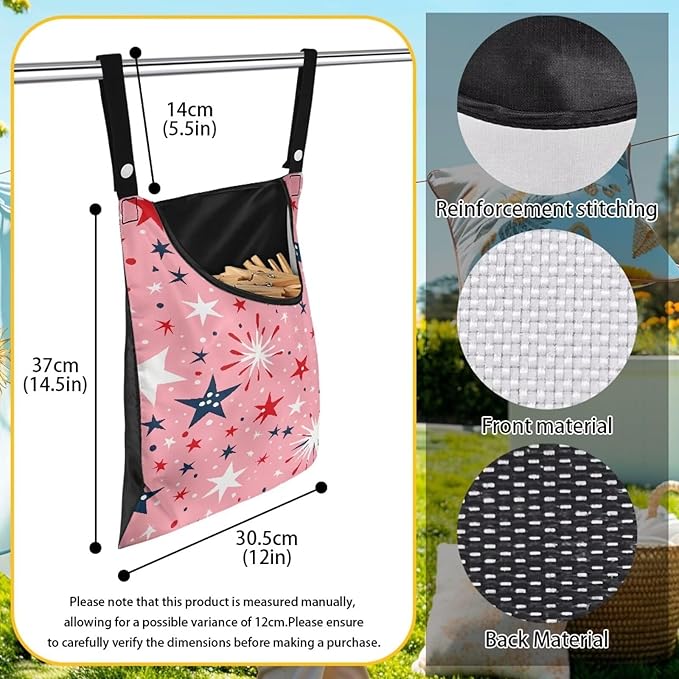 Clothes Pin Hanging Bag, Clothes Pins Bag Holder Outdoor 4.Stylish Clothespin - Image 6