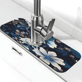 Blue flowers Kitchen sink faucet pad, strong water absorption, anti slip by Unknown