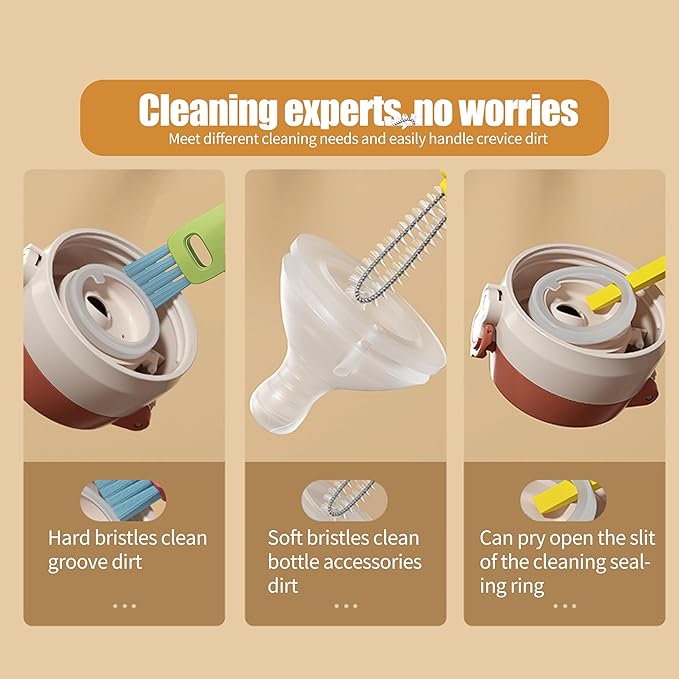 3 in 1 Cup Lid Gap Cleaning Brush Multifunctional Bottle Cleaning Brush - Image 2