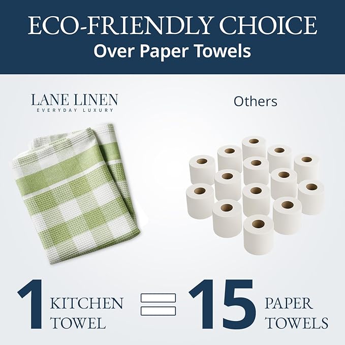 LANE LINEN Cotton Kitchen Towels Set, Quick-Drying Dish Towels - Image 7