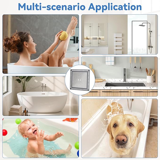 2Pcs Shower Drain Hair Catcher, 4.72" Shower Drain Cover, All-in-One Universal - Image 8