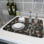 Mushroom Fern Leaves Berry Dish Drying Pad 18 x 24 Inch - Image 6