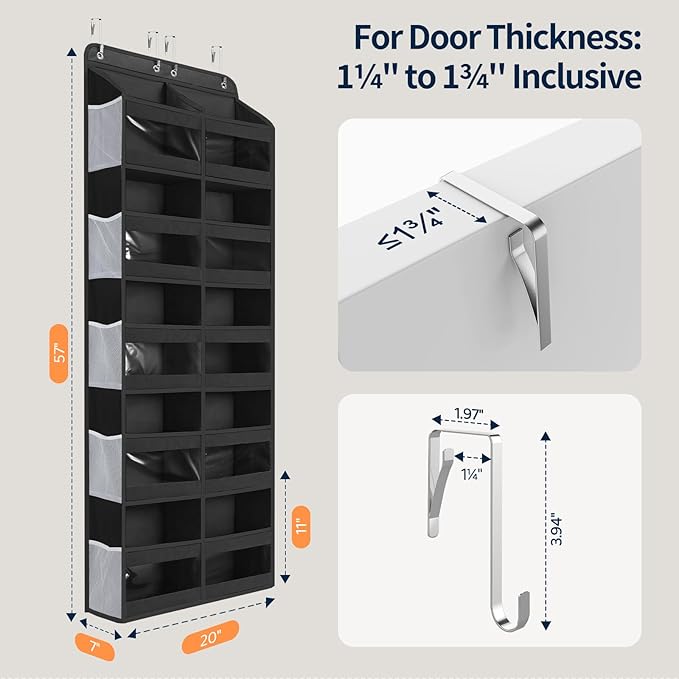 Yecaye 5-Tier Over The Door Organizer Dual-Column, 80lbs Load Over The Door - Image 9