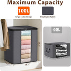 SpaceWhisper 4 Pack 100L Clothes Storage, Foldable Thick Fabric Blanket Storage - Image 2