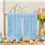 Artoid Mode 2 Pcs Light Blue 3D Rabbit Jacquard Easter Hand Towels - Image 4