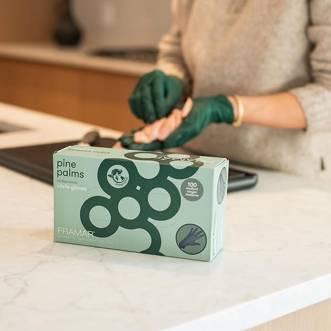 FRAMAR Biodegradable Green Gloves Latex Free Large – Disposable Nitrile Gloves - Image 5