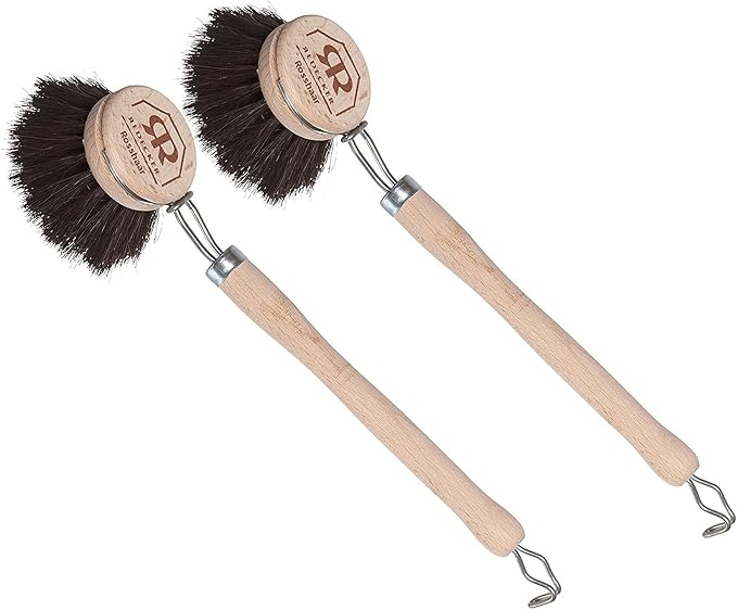 Redecker German-Made Horse Hair Bristle Dish Brush, Soft All-Purpose Scrubber by Redecker