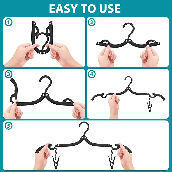 30 Pcs Travel Hangers Portable Foldable Travel Hanger Organizer, Plastic Cruise - Image 6
