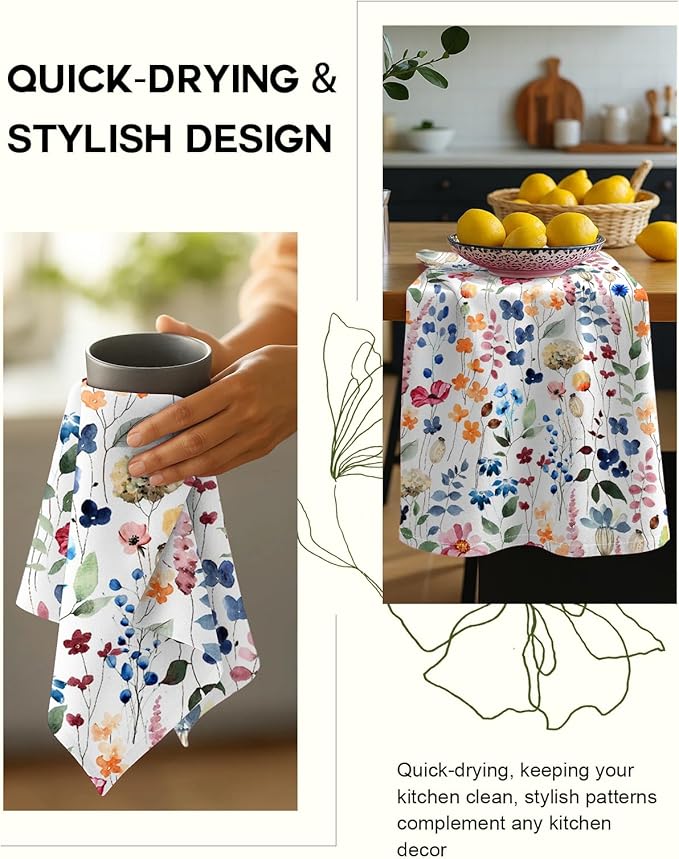 Flour Sack Kitchen Towels Set of 2-18x26 Cotton Dish Towels - Image 4
