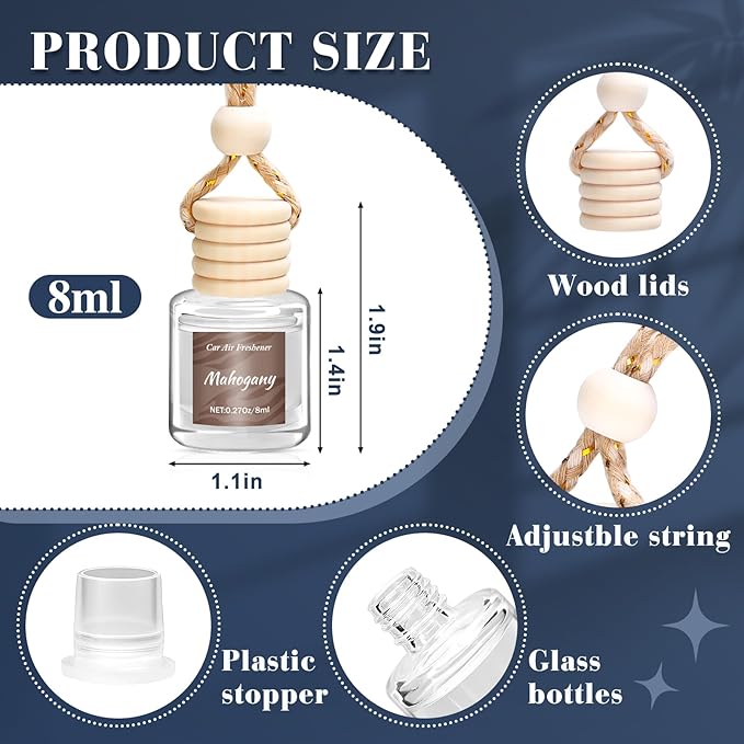 Premium Car Air Freshener, 6 Pack Deep Luxury Scent Essential Oil Diffuser - Image 6