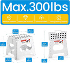 ACSTEP Folding Step Stool for Adults and Kids 11 Height Lightweight Plastic Stepping Stool Foldable Step Stool Hold up to 300lbs Non Slip Collapsible Stool White - Image 4