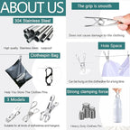 Stainless Steel Clothes Pins Heavy Duty Outdoor, Mini Laundry Clothespins - Image 6