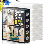 Plastic Drop Cloths for Painting, 9x12 Ft Extra Large Painting Supplies by K212M