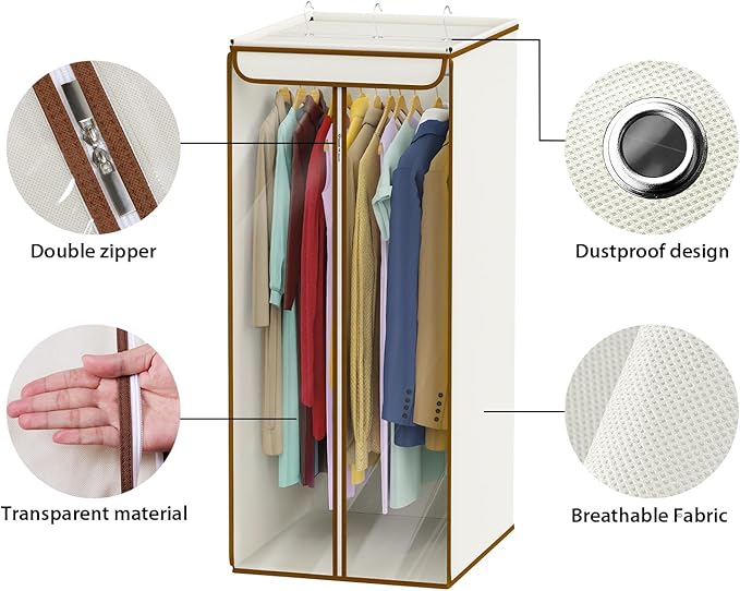 Univivi Garment Bags for Hanging Clothes, Large Clothes Storage Bags Closet - Image 3