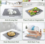 Silicone Dish Drying Mat 16x13 Multiple Usage, Easy clean, Eco-friendly - Image 7
