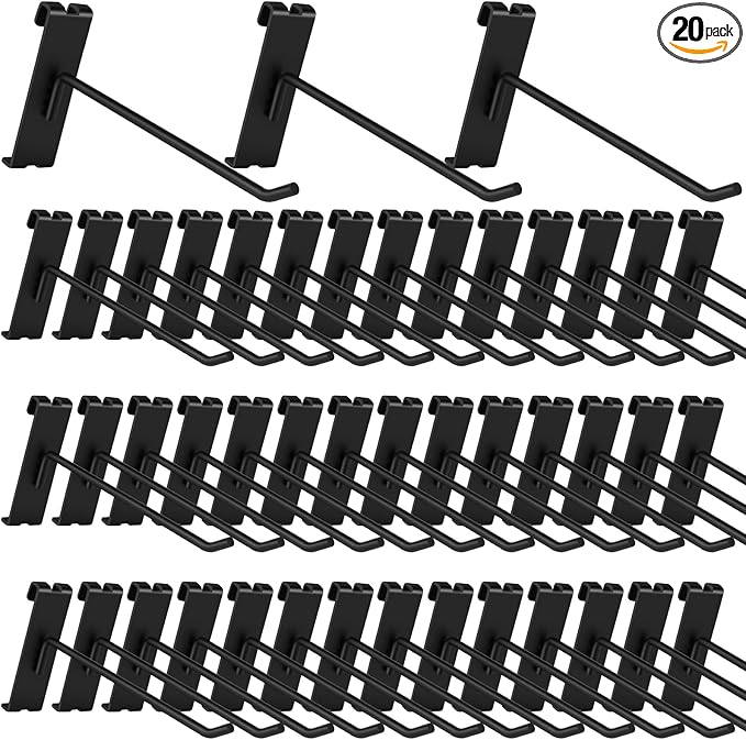 20Pcs Gridwall Hooks, Metal Grid Panel Hanging Peg Hooks, Grid Wall Accessory by Waltool