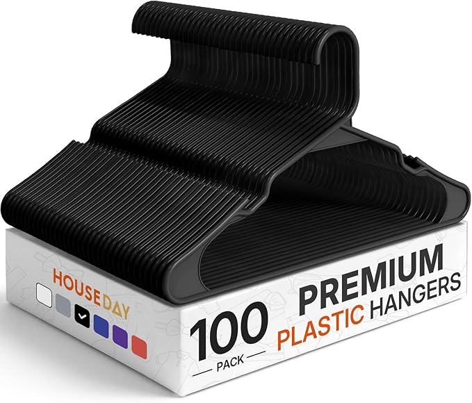 HOUSE DAY Plastic Hangers 100 Pack by HOUSEDAY
