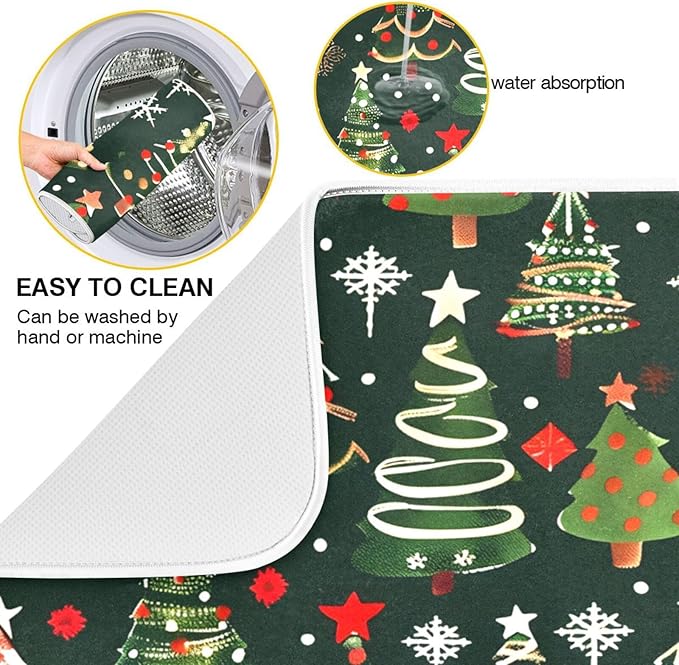 Christmas Tree Green Dish Drying Mat - Image 2