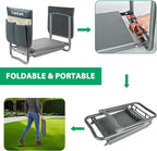 TomCare Garden Kneeler and Seat 10.64” Wider Larger Soft Kneeling Pad Garden Bench with 2 Large Tool Pouches Heavy Duty Garden Stool Foldable Tools Gardening Gifts for Women Men Gardeners,Grey - Image 6