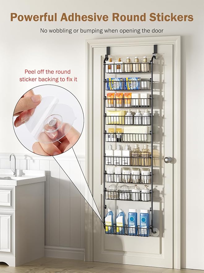 Delamu Over The Door Pantry Organizer, 9-Tier Pantry Door Organizers and Storage - Image 6