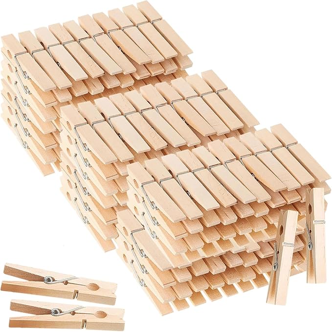 SenseYo 100 Pcs Wooden Clothespins Clips 4 Inch Large Wooden Clips by SenseYo